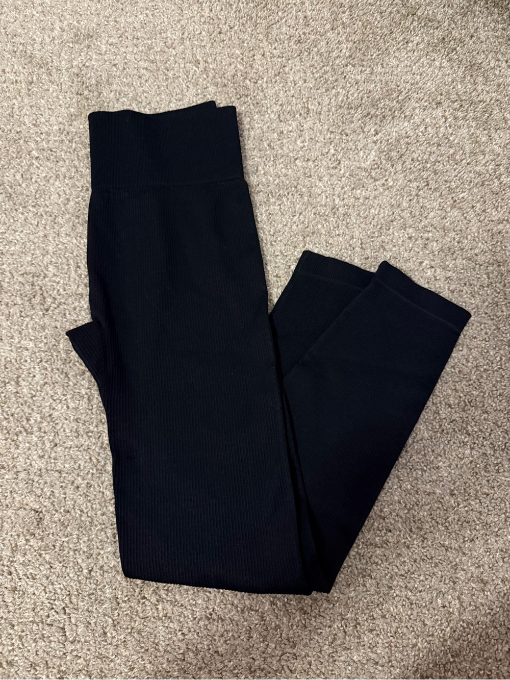 Black Ribbed Leggings